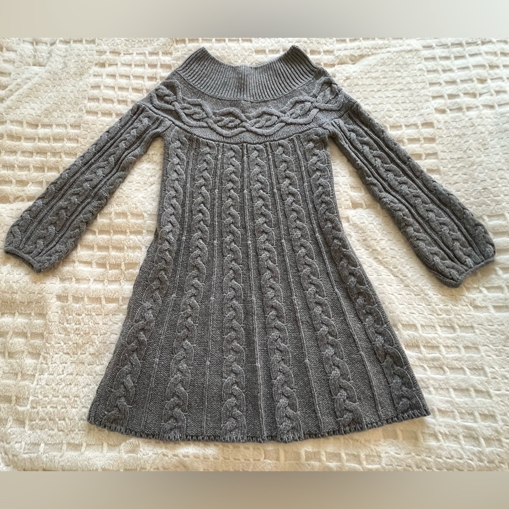 EUC Grey Cable Knit Sweater Dress